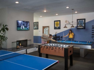 game room with billiards, foosball and ping pong