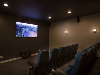 theatre room with flat screen tv